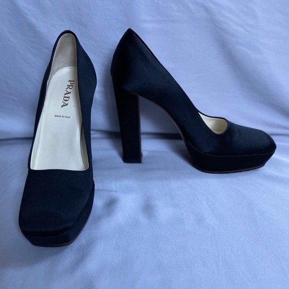 PRADA Black Satin Pumps - Picture 1 of 3